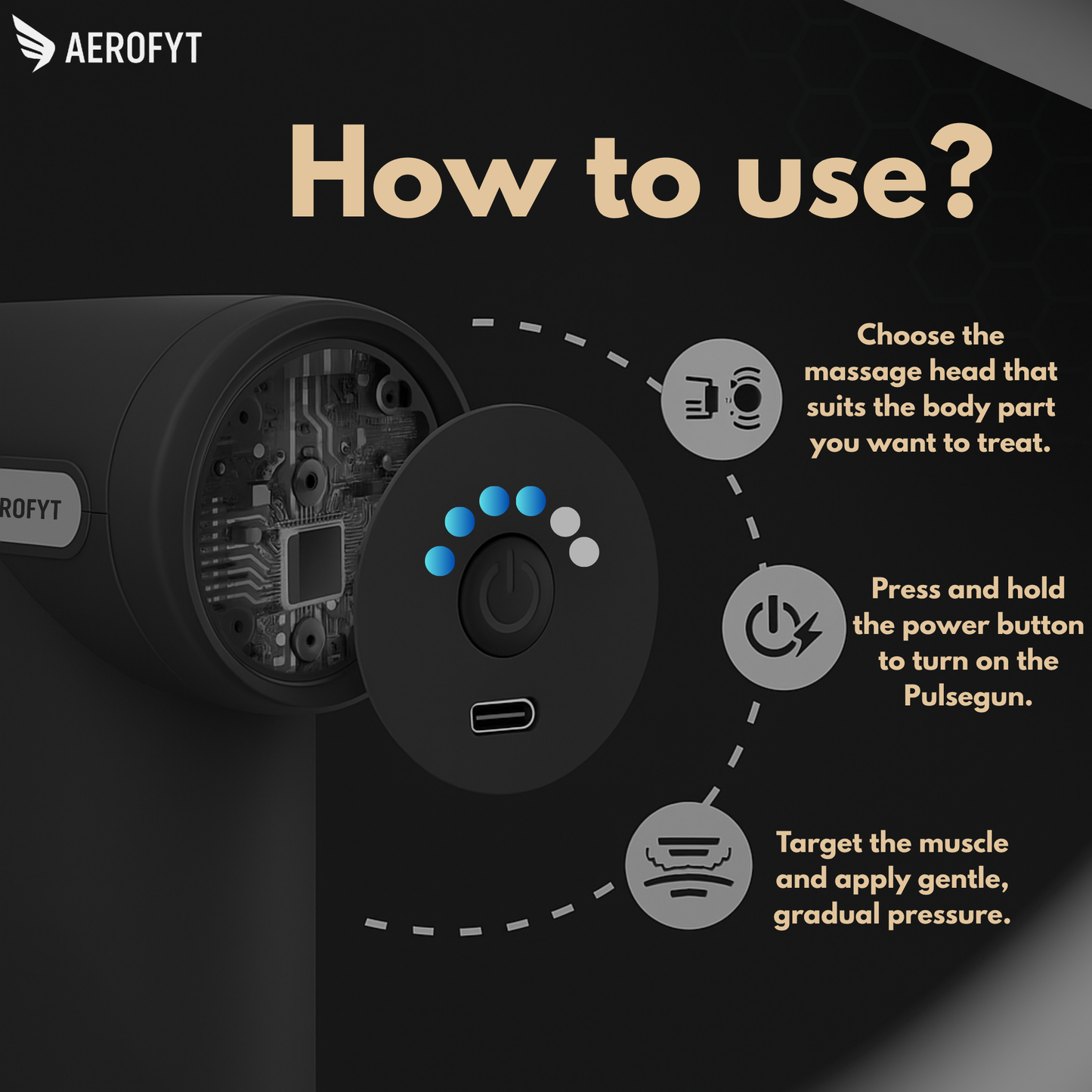Aerofyt PulseGun  β Elite Deep Tissue Massager & Muscle Recovery Tool