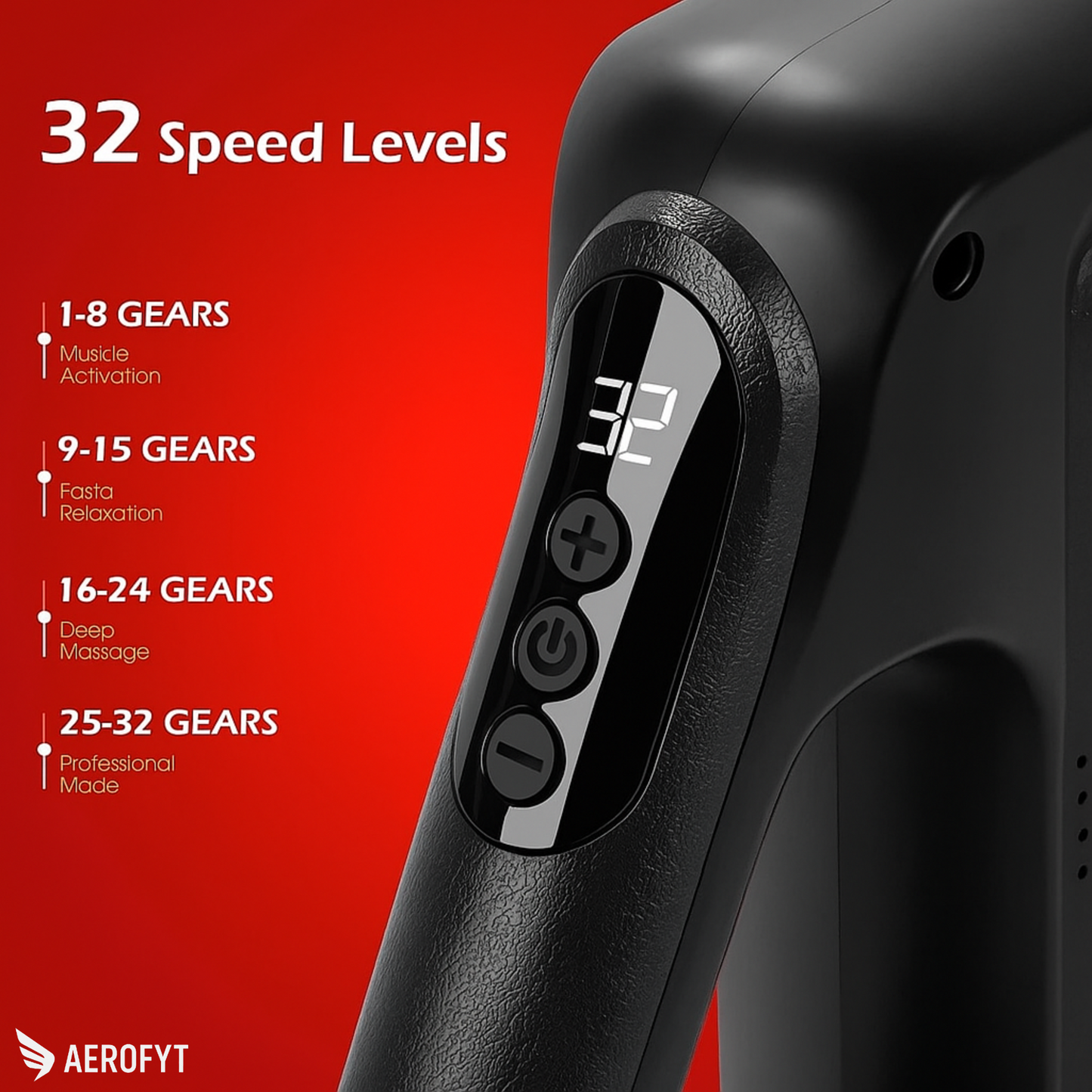 Aerofyt PulseGun Pro – Elite Deep Tissue Massage & Muscle Recovery Tool | Powered by BlueIdea