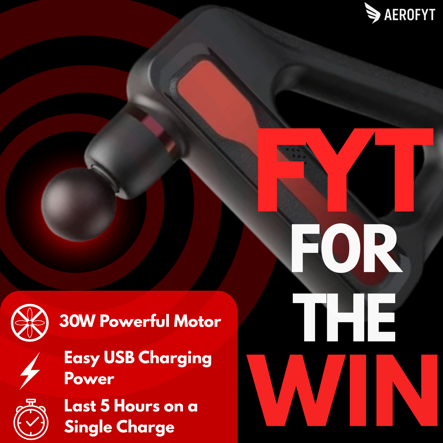 Aerofyt PulseGun Pro – Elite Deep Tissue Massage & Muscle Recovery Tool | Powered by BlueIdea