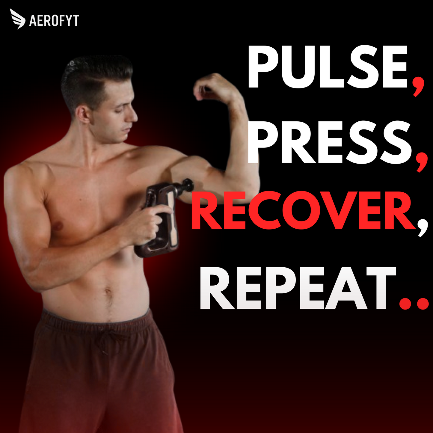 Aerofyt PulseGun Pro – Elite Deep Tissue Massage & Muscle Recovery Tool | Powered by BlueIdea