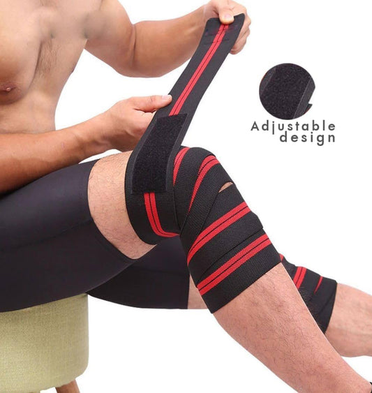 Aerofyt PowerWrap Pro™ Knee Support – Heavy Duty Elastic Wraps for Lifting & Squats