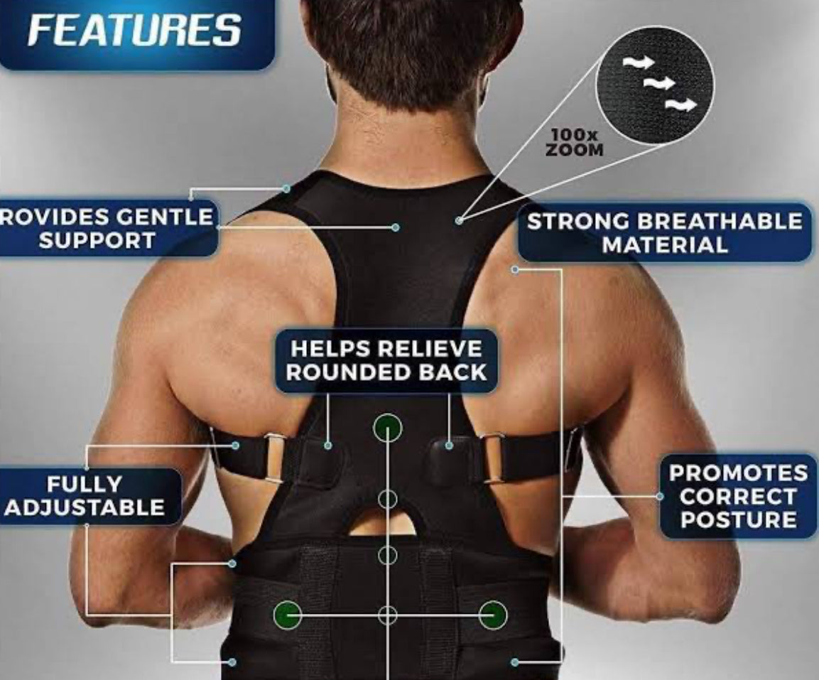 Aerofyt AuFlex Magnetic Posture Corrector Belt – Back & Shoulder Support for Men & Women