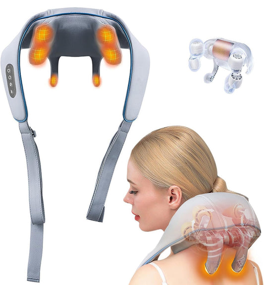 Aerofyt 6D Kneading Neck & Shoulder Massager – Deep Tissue Relief with Heat & Strap Design