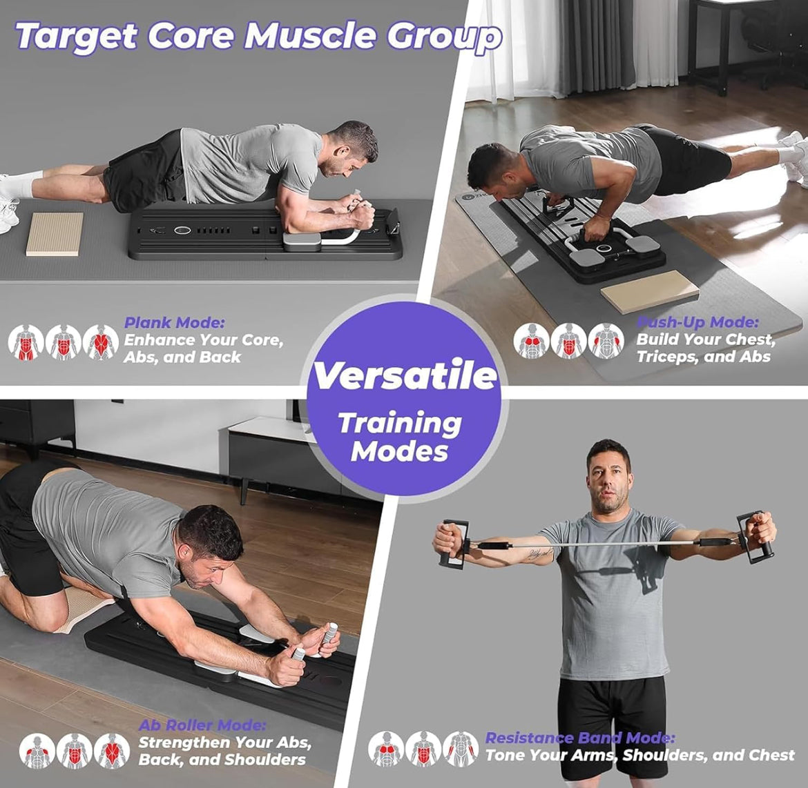 AeroFyt CoreX Pro – 4-in-1 Ab & Full Body Trainer with Smart Timer