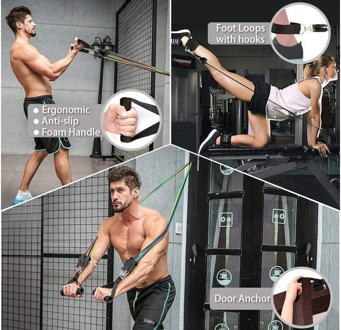 AeroFyt Resistance Pro Tube Kit – 5 Band Full-Body Workout System (Up to 100 lbs)