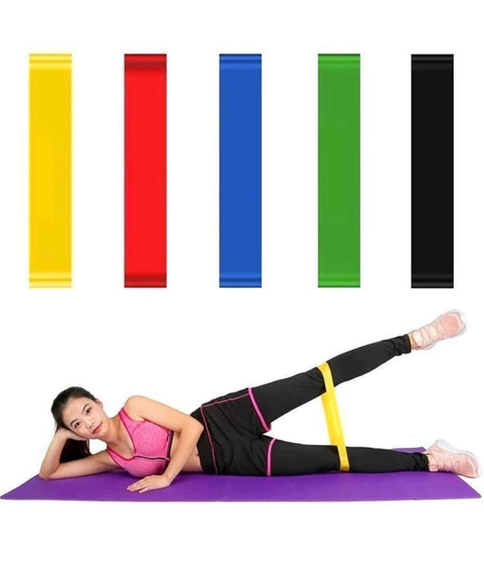 Aerofyt 5-in-1 Resistance Loop Bands Set – Home Workout Essential for Squats, Glutes, Legs & Rehab